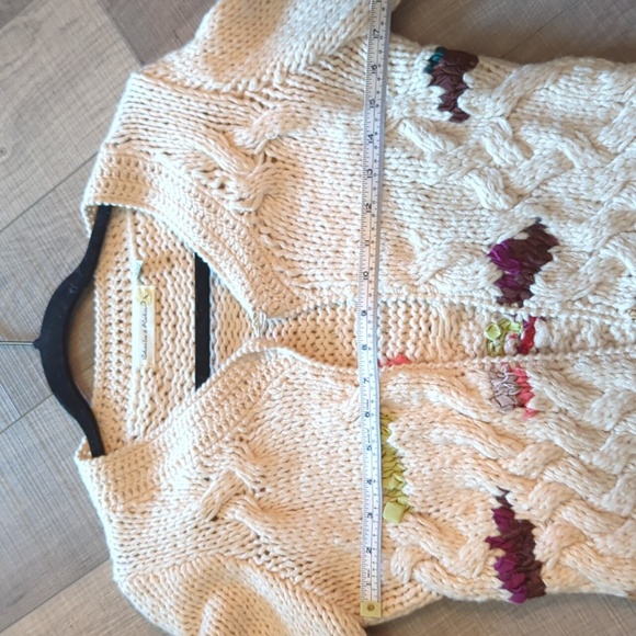 Charlie & Robin knit woven cream and multicolour ribbon cardigan/jacket XS - Picture 6 of 7